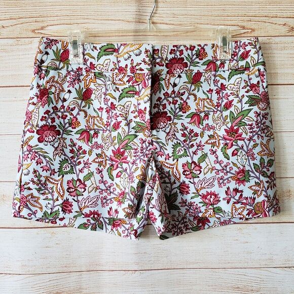 LOFT The Riviera Floral Paisley Print Shorts with Pockets Cotton Spandex Size 6 - Picture 4 of 11